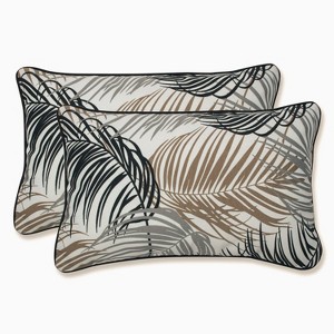 2pk Setra Stone Rectangular Throw Pillows Black - Pillow Perfect - 1 of 4