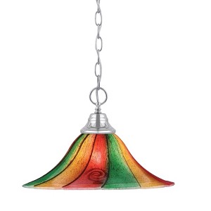 Toltec Lighting Any 1 - Light Pendant in  Chrome with 16" Mardi Gras Shade - 1 of 1