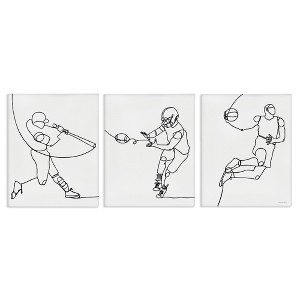 Stupell Industries Simple Line Doodle Playing Sports, 24" x 30" - 1 of 4