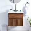 JONATHAN Y Sherwin Slat Modern Coastal 2-Drawer Wall Mounted Bath Vanity Cabinet Only (Sink Basin Not Included) - 2 of 4
