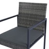 Nicbex 9 PCS Patio Dining Sets Outdoor Table with 4 Armchairs&4 Stools,Rustic Conversation Furniture Set with Glass Tabletop for Garden,Poolside,Gray - 4 of 4