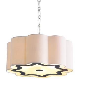 JONATHAN Y Coquille 4-Light Adjustable Scalloped Shade Metal LED Pendant