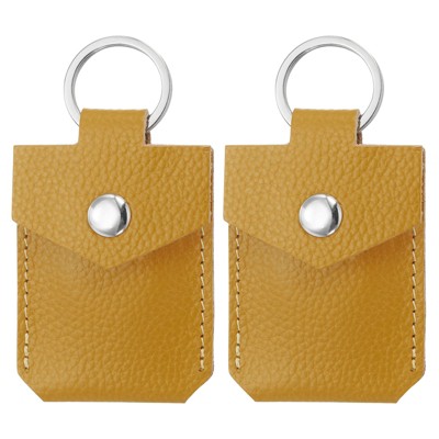 Unique Bargains Portable Genuine Leather Key Rings 2 Pcs