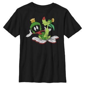 Boy's Looney Tunes Marvin The Martian and K-9 Portrait T-Shirt - 1 of 4