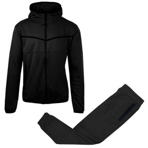 Galaxy by Harvic  Men's Tech Fleece Hoodie and Jogger 2 Piece Set - 1 of 4