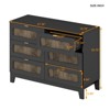 FONTOI Rustic Style Wooden Dresser with 6 Drawers, Storage Cabinet for Bedroom with Handles, Black, 15.75"*33.7"*47.24" - 3 of 4