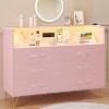 Zstar  6 Drawers Dresser with LED Light & Charging Station for Bedroom, Entryway, Hallway - 3 of 4