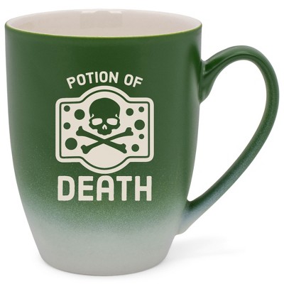 100 North Magic Potion 10 Ounce Green and White Two Toned Ombre, Comfortably Fits Your Hands, Ceramic Tea Coffee Cup Mug, Potion Of Death