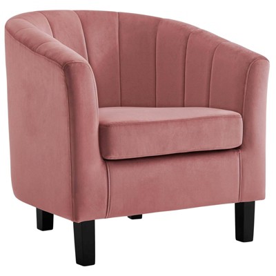 Dusty Rose Velvet Barrel Accent Chair