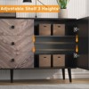 55.1 Inch Freestanding Storage Cabinet with Drawers and Doors, Wood Finish Buffet for Dining Room, Entryway - 3 of 4