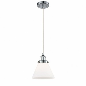 Cone - 1 Light Cord Hung Mini Pendant In Industrial Style-10 Inches Tall and 8 Inches Wide - 1 of 1