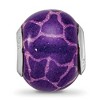 Black Bow Jewelry Purple, Pink, Glitter Overlay Glass & Sterling Silver Bead Charm, 15mm - 3 of 4