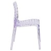 Emma and Oliver Transparent Stacking Side Chair with Artistic Pattern Design - 3 of 4