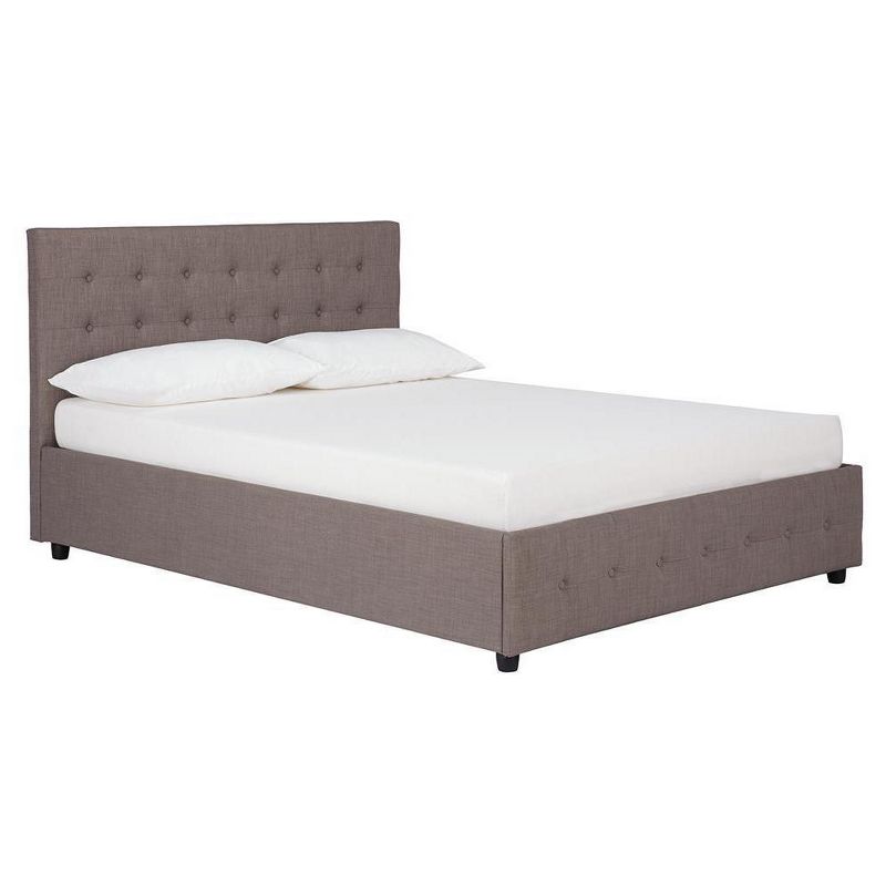 Full Selma Upholstered Bed with Storage Gray Linen - Room &#38; Joy, 4 of 9