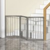 Costway 30” Tall Pet Gate Wooden Dog Fence w/180° Rotation 3-Panel Room Divider Barrier for Doorway Hallway Stairs Gray - 4 of 4