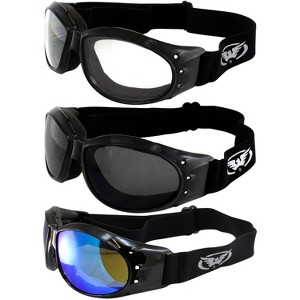 3 Pairs of Global Vision Eyewear Eliminator Safety Motorcycle Goggles - 1 of 4