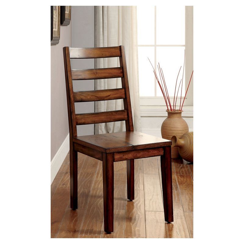 Set of 2 Taylor Rustic Slat Back Side Dining Chairs Oak - HOMES: Inside + Out, 3 of 5
