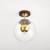 Clyenne 10" Flush Mount - FLU4102 - Dark Walnut/Brass - Safavieh - 2 of 4
