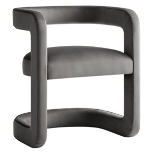 Modway Winslow Velvet Dining Chair – Storm Gray Upholstered Side Chair with Stain-Resistant Fabric, Accent or Vanity Seating - 1 of 4