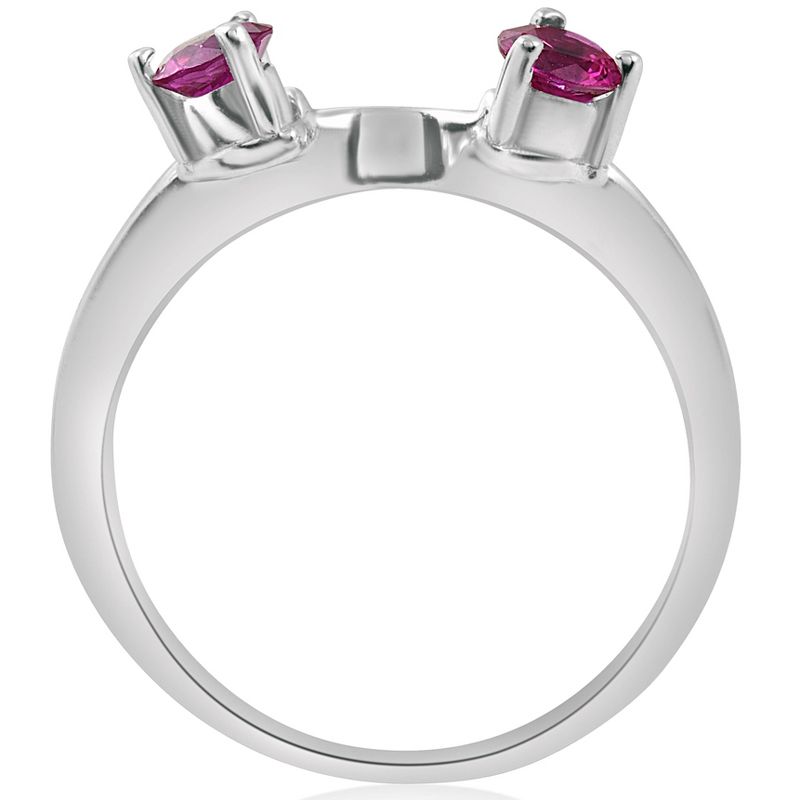 Pompeii3 1/2ct Ruby Wrap Engagement Guard Ring 14K White Gold, 2 of 5