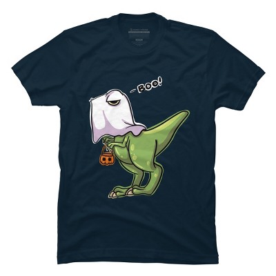 Men's Design By Humans Halloween Ghost Dinosaur By whynot007 T-Shirt