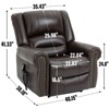 Black Genuine Leather Power Lift Recliner Chair Heat Massage Dual Motor Infinite Position Up to 350 LBS - 2 of 4