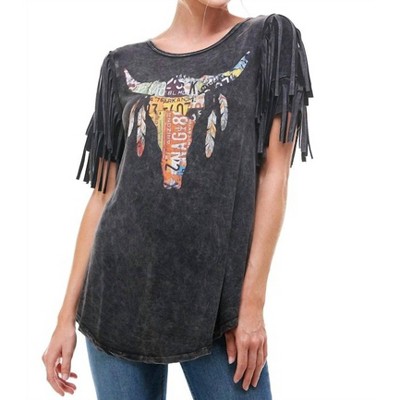 Women's License Plate Bull Graphic Tee - T-PARTY