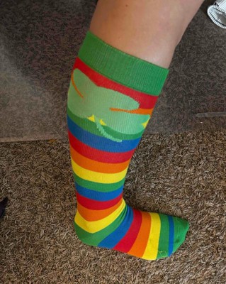 Women's Striped Rainbow St. Patrick's Day Knee High Socks - Green 4-10 :  Target