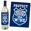 Big Dot of Happiness Calling All Units - Police - Cop Birthday Party or Baby Shower Decor for Women and Men - Wine Bottle Label Stickers - Set of 4 - 2 of 4