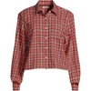 Lands' End Women's Cropped Flannel Shirt - 3 of 4