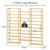 Besiost 6-Tier Bamboo Bookshelf with 17 Disply Sheves, 61-In Wide Open Bookcase - 4 of 4