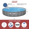 Coleman Round Durable Power Steel Frame Deluxe Series 26' x 52" Above Ground Outdoor Swimming Pool Set with Filter Pump and Ladder, Silver - 3 of 4