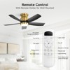 42 Inch Gold Low Profile Ceiling Fan with Lights and Remote Control Modern Flush Mount Ceiling Fan Light Kit 6 Speeds & Timing for Living Room Bedroom - 2 of 4