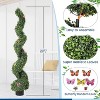 4/5ft Artificial Spiral Boxwood Topiary Trees – 2-Pack Outdoor Faux Plants with Insect Accents for Porch, Garden & Indoor Decor - 2 of 4
