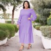 Anna-Kaci Women's Plus Size Casual Smocked Chest Round Neck Flowy Tiered Maxi Dress - 4 of 4