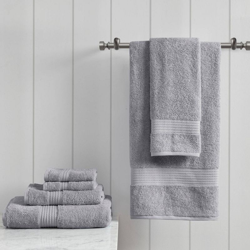 100% Organic Cotton 6pc Absorbent Ultra Soft Bath Towel Set, 5 of 12