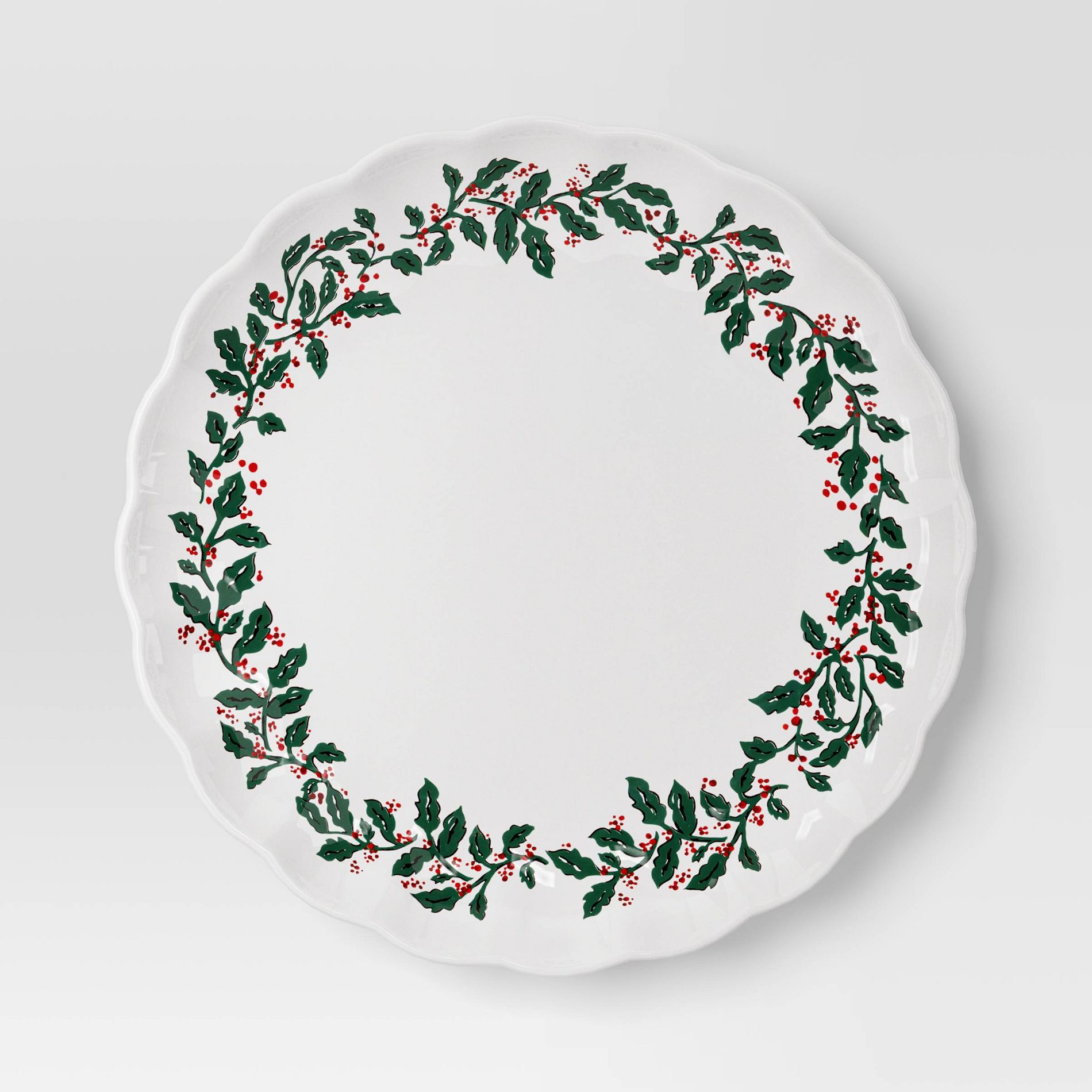 10.3" Stoneware Holly Berry Dinner Plate - Threshold™
