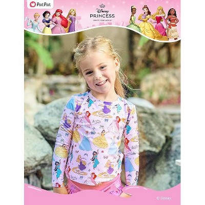 Disney Princess Kids Girls Summer Holiday Ruffle Swimwear Sets Rashguard Princesses Pink 4T-5T — фото 2