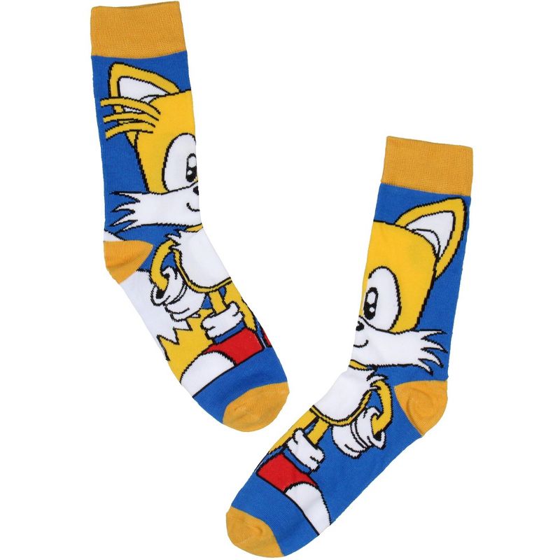 Sonic The Hedgehog Men's Tails And Sonic 2-Pack Crew Socks, 3 of 5