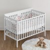 Sweet Jojo Designs Girl BreathableBaby Breathable Mesh Crib Liner Baby Nursery Watercolor Floral Grey Pink and White - 2 of 4