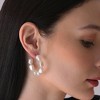 SOHI Women's White Snowball Hoop Earrings - 3 of 3