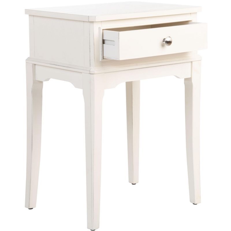 Opal 1 Drawer Accent Table - Distressed White - Safavieh., 5 of 10