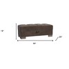 HomeRoots 50" Brown Tufted Microfiber Storage Ottoman - 3 of 4