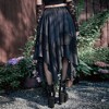 Women's Gothic Punk Mini Skirt with Lace Trim Asymmetrical Hem Midi Skirt for Daily Wear Costume Party - 4 of 4
