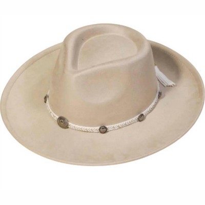 Women's Fort Worth Medallion Charm Braided Strap Cowgirl Hat - ANARCHY STREET