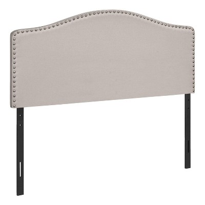 Monarch Specialties Bed Headboard Only Full Size Bedroom Upholstered Linen Look Beige Transitional