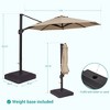 Sonkuki 11FT Outdoor Cantilever Patio Umbrella w/Base and Aluminium Pole, 360° Rotation and Infinite Canopy Angle Adjustment - 3 of 4