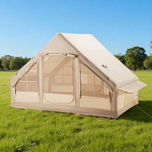 AMERLIFE Inflatable Camping Tent, Large Blow Up Cabin with Pump, Skylight, Stove Jack, Waterproof Oxford Fabric, Easy Setup Family Glamping Shelter - 1 of 4