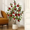 Kazeila Artificial Camellia Tree with 9 inch White Planter, Tall Fake Camellia Trees with Flowers - image 2 of 4