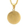Steeltime 24" 18k gold plated stainless steel Serenity prayer round pendant with simulated diamonds - 2 of 4